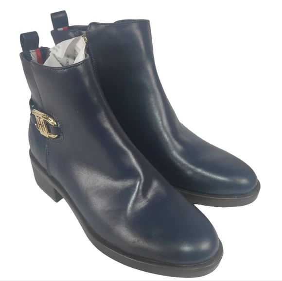 Tommy Hilfiger Imiera Ankle Boot Dark Blue 5.5 - Picture 5 of 8